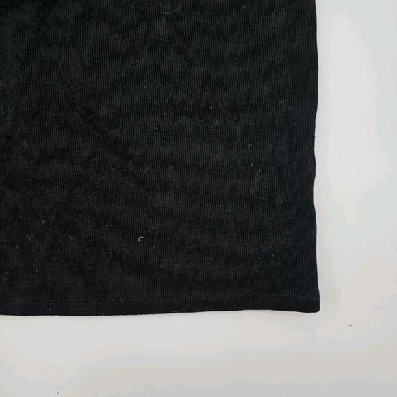 By Anthropologie Top Womens Medium Black Tank Ribbed Cropped One Shoulder - Picture 4 of 10